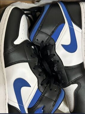 Black, White & Blue High-Top Sneakers